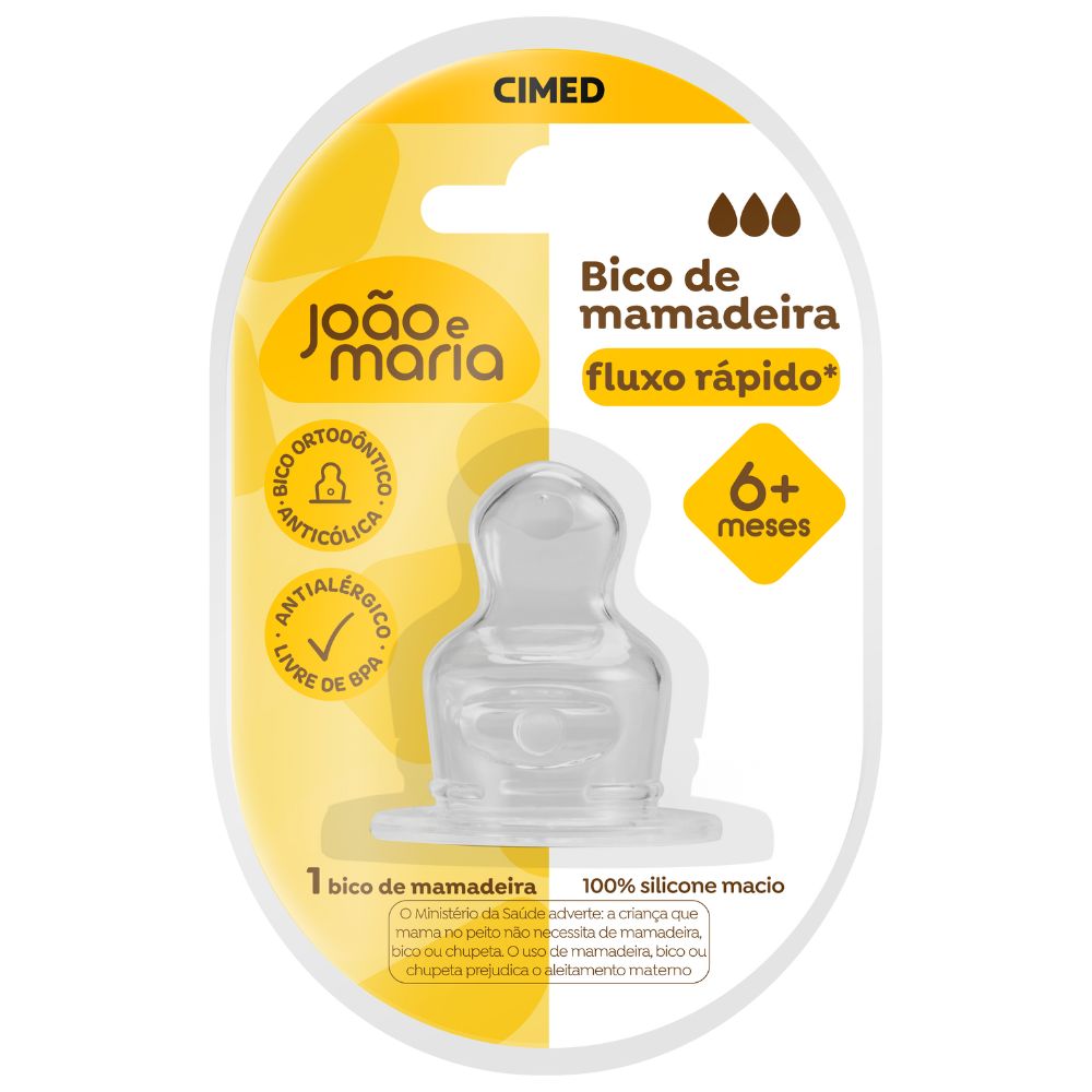 Bico De Mamadeira Joao E Maria Fluxo Rapido 6+ Meses