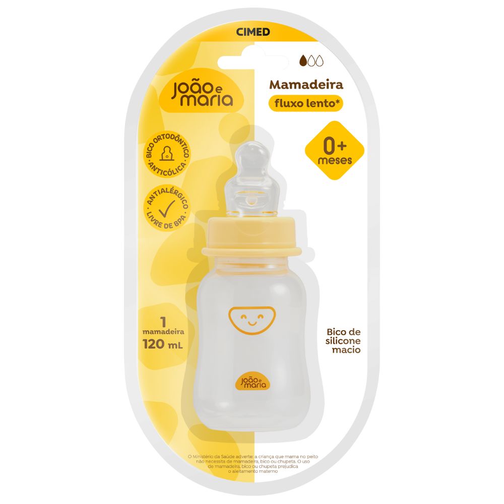 Mamadeira João E Maria Fluxo Lento 0+ Meses 120ml