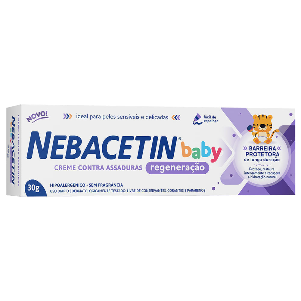 Creme Antiassaduras Nebacetin Baby Regeneração 30g Creme Antiassaduras Nebacetin Baby Regeneracao 30g