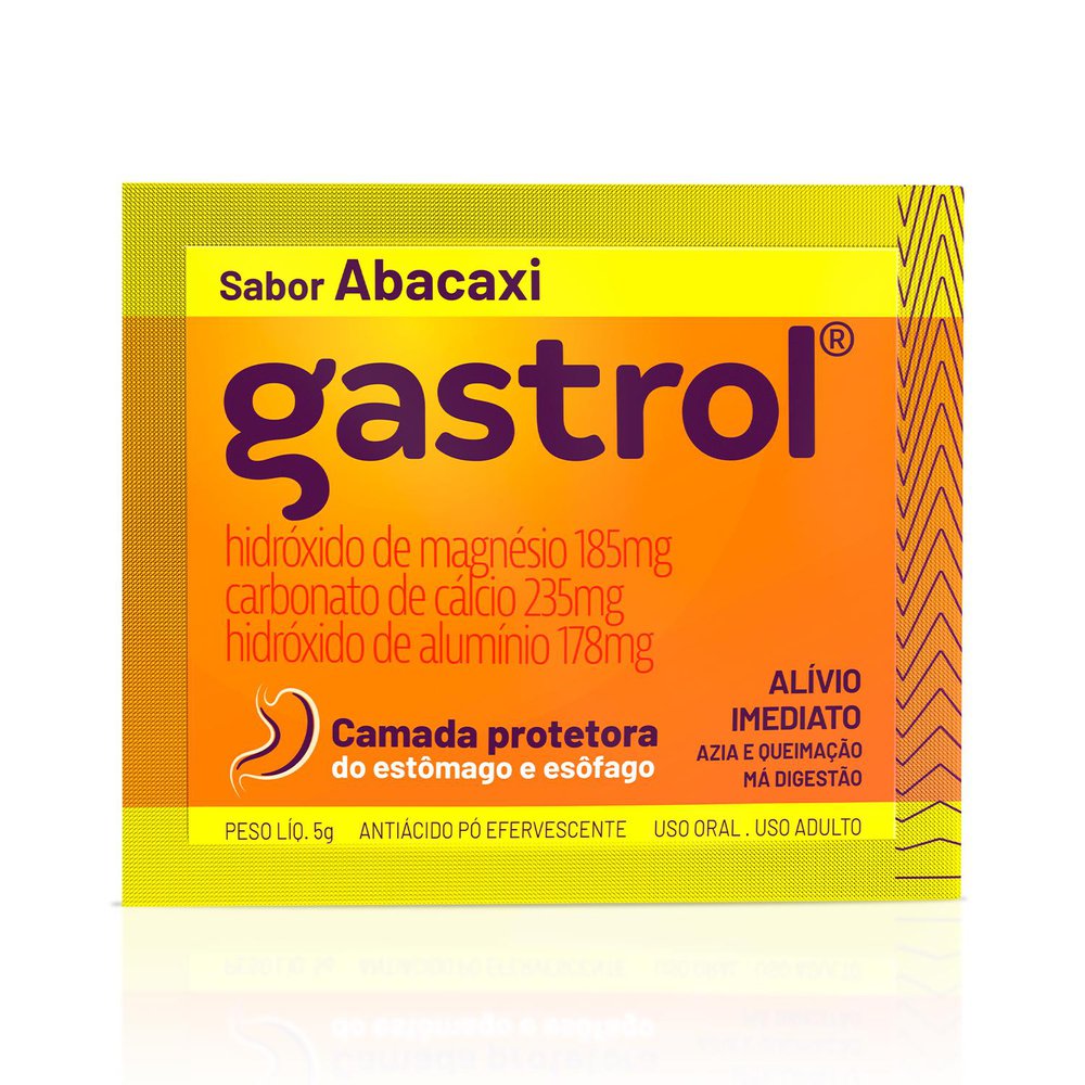 Antiácido Em Pó Efervescente Gastrol Abacaxi 5g Antiacido Em Po Efervescente Gastrol Abacaxi 5g