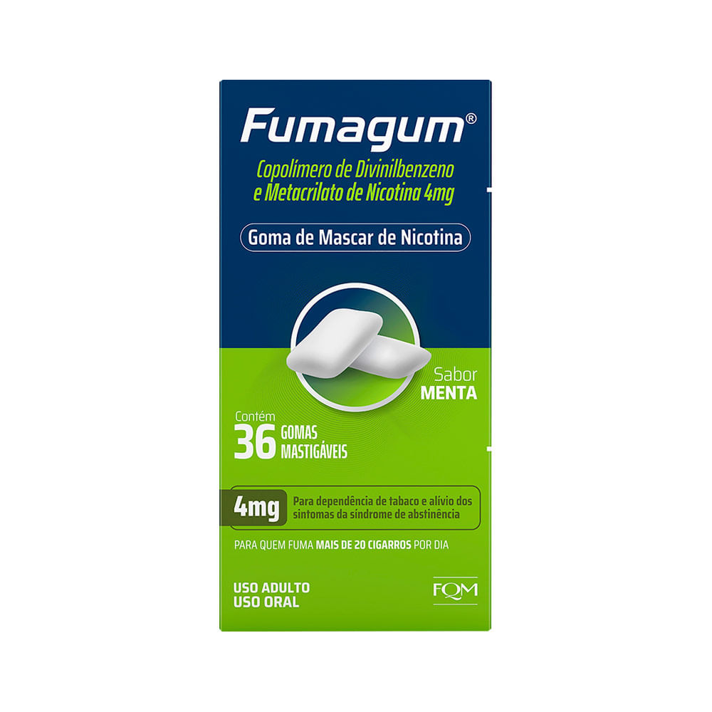 Fumagum Nicotina 4mg Com 36 Gomas Menta