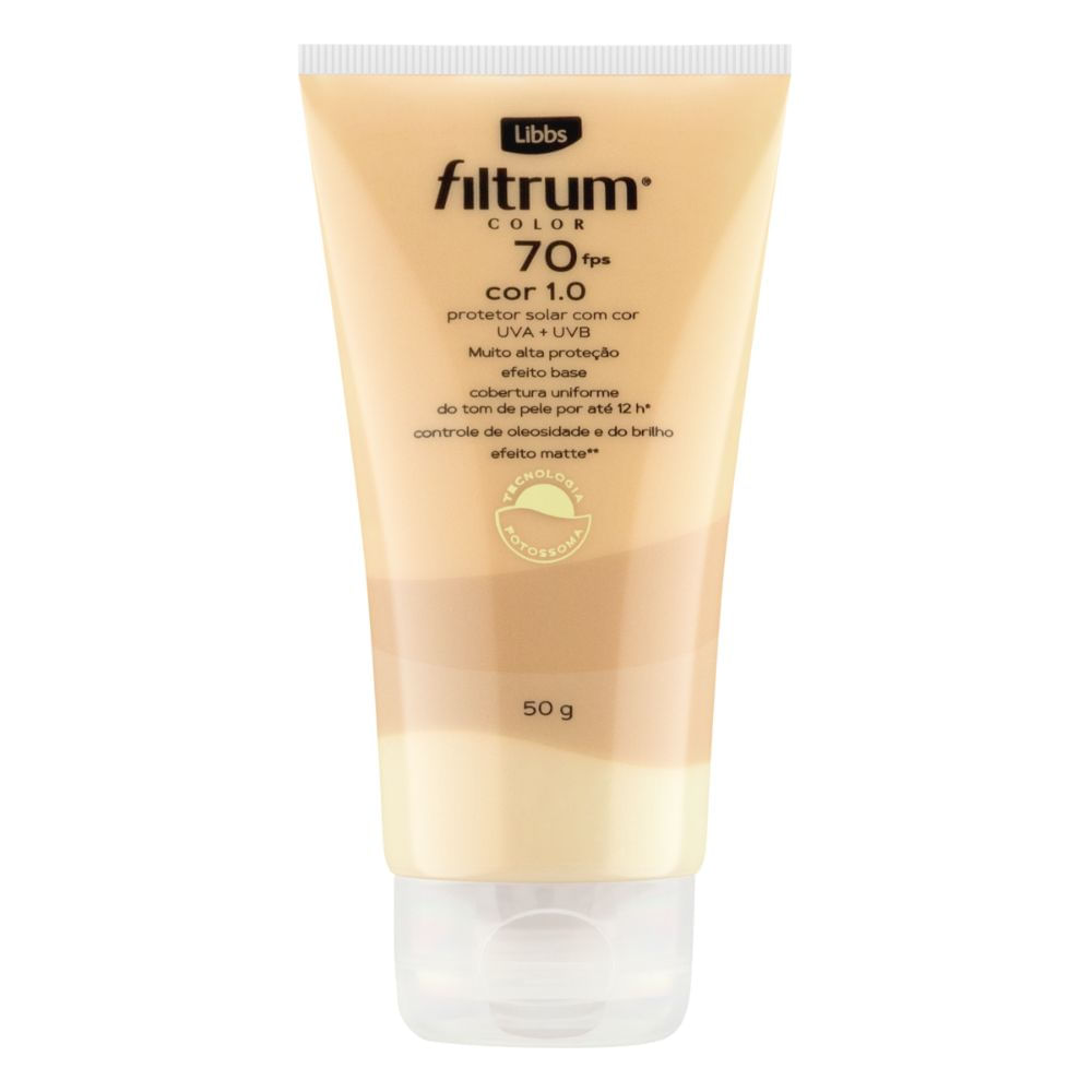 Protetor Solar Facial Libbs Filtrum Fps 70 Color Cor 1.0 50g