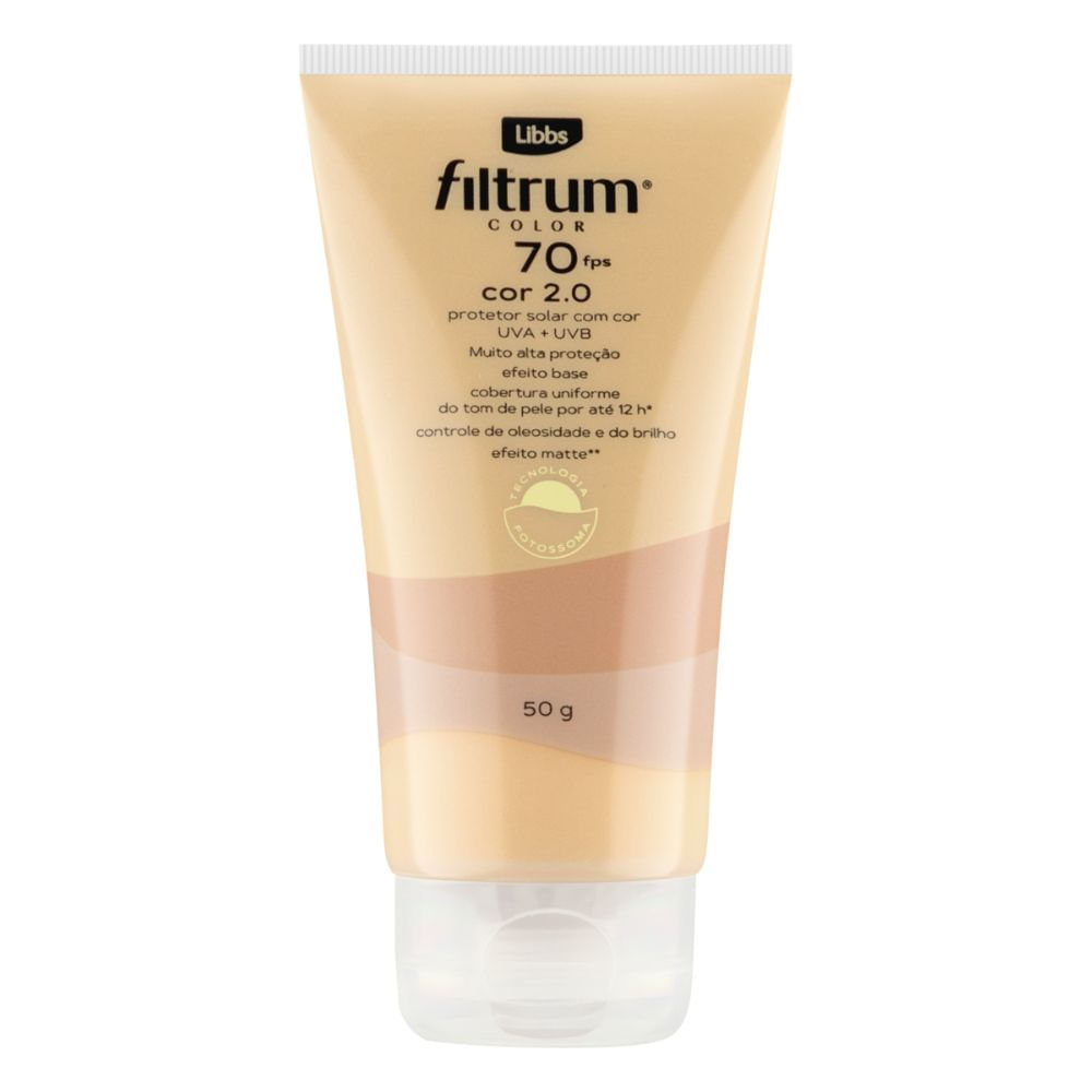 Protetor Solar Facial Libbs Filtrum Fps 70 Color Cor 2.0 50g
