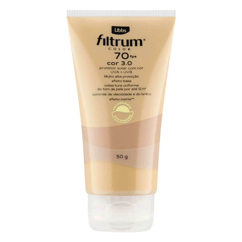 Protetor Solar Facial Libbs Filtrum Fps 70 Color Cor 3.0 50g