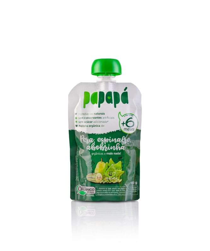 Papinha Pera Espinafre Abobrinha Papapá 100g