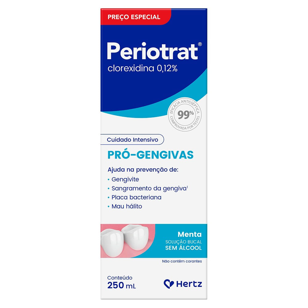 Periotrat Solução Bucal Sem Álcool Menta Leve 250 Pague 200ml