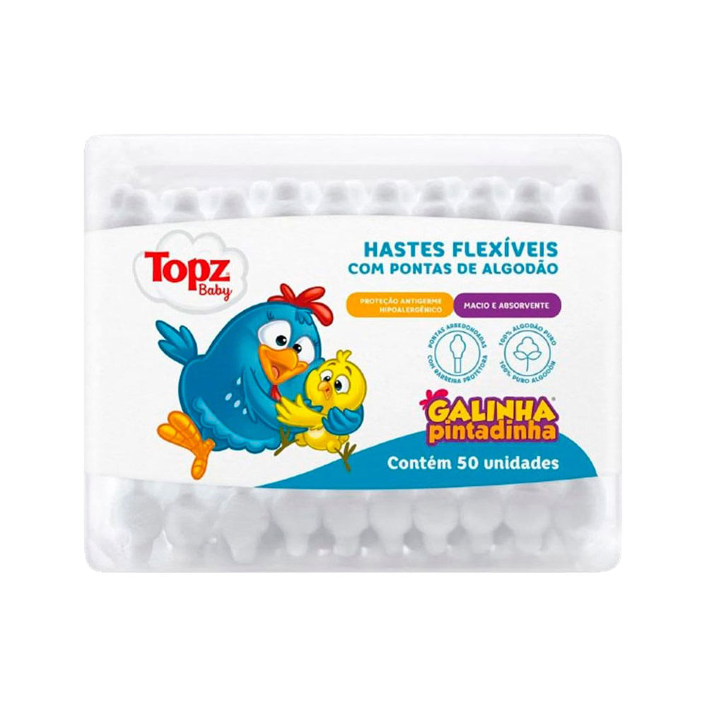 Hastes Flexiveis Topz Baby Galinha Pintadinha 50 Unidades