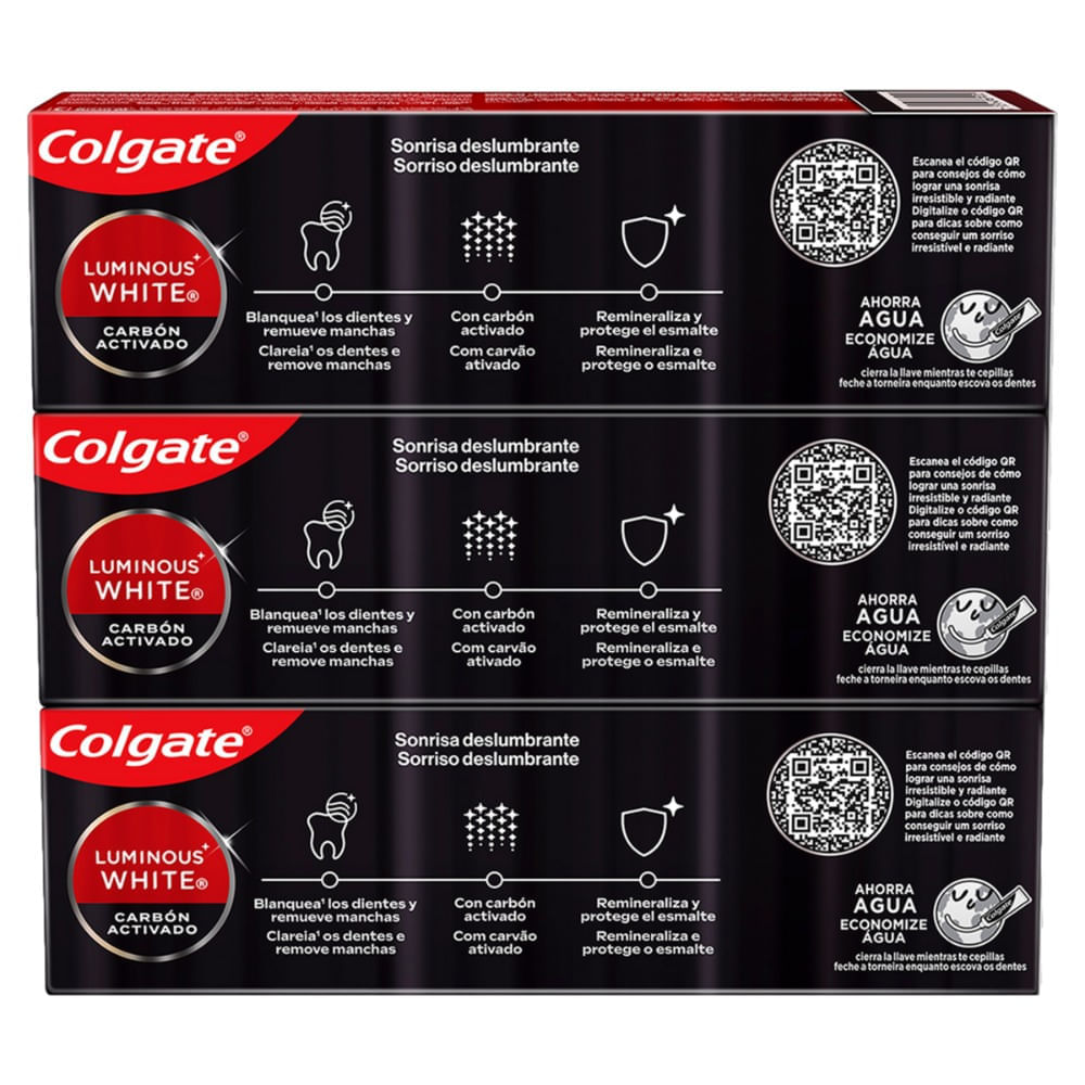 CREME DENTAL COLGATE WHITE COM 3X70GR CARVAO ATIVADO ESPECIAL — foto 6