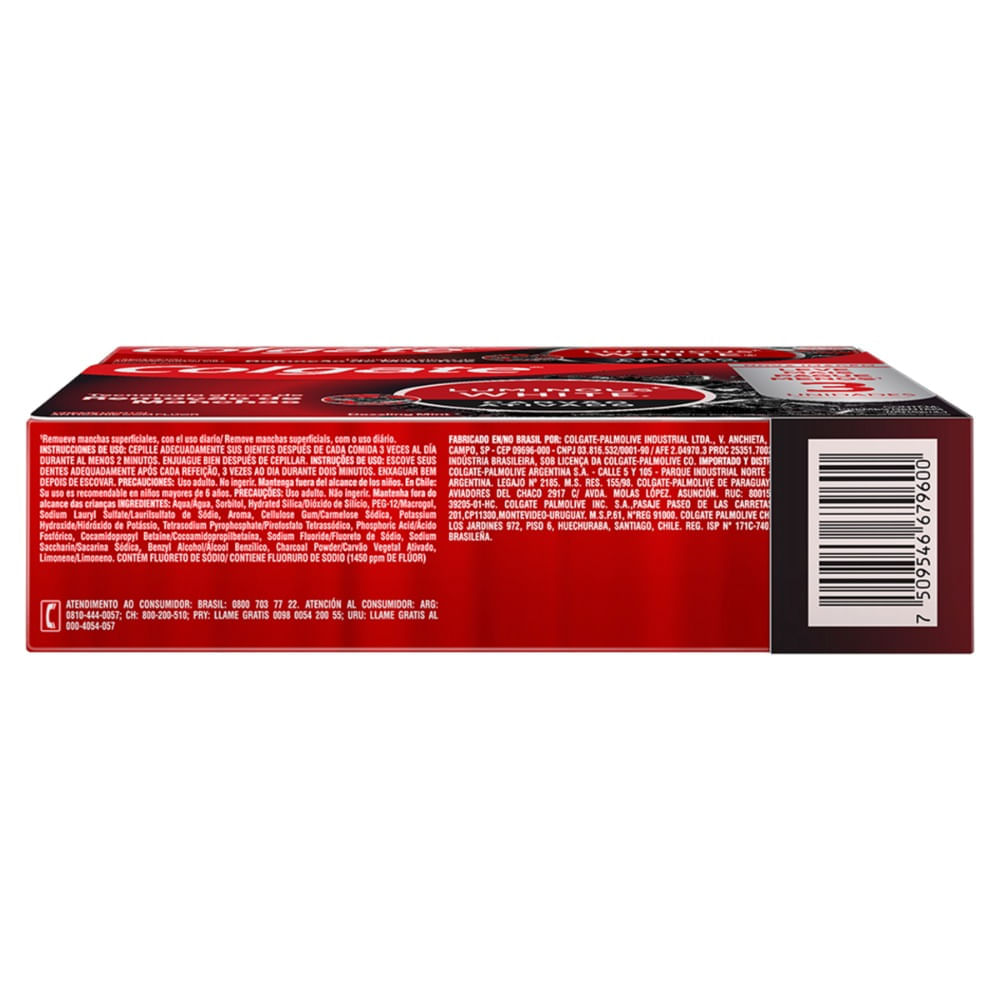 CREME DENTAL COLGATE WHITE COM 3X70GR CARVAO ATIVADO ESPECIAL — foto 7