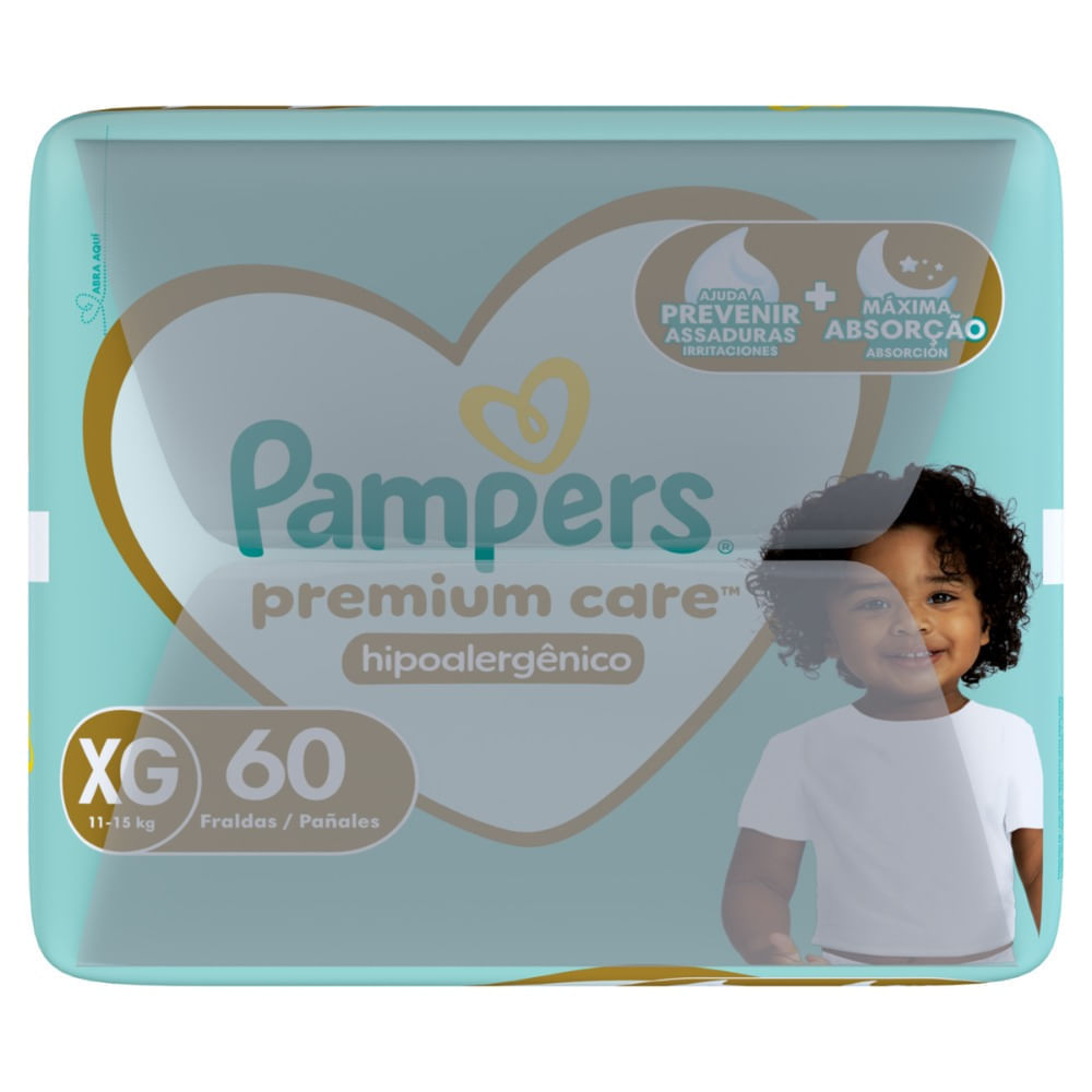 Fralda Descartável Pampers Premium Care XG Pacote com 60 Unid — foto 7